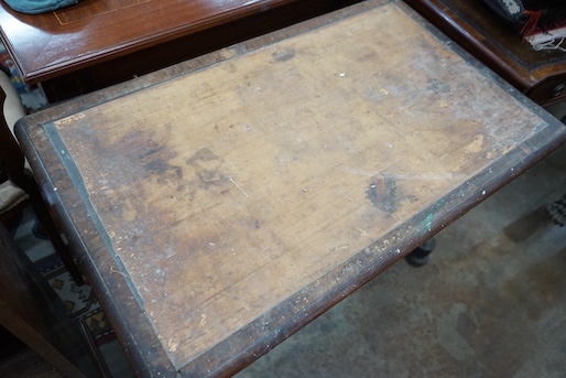 A Regency rosewood rectangular writing table, width 99cm, depth 60cm, height 74cm